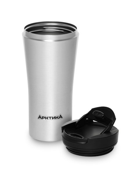 Термокружка на 0.5 литра Арктика 410-500Р Сититерм, стальной (со съемным логотипом) - фото2