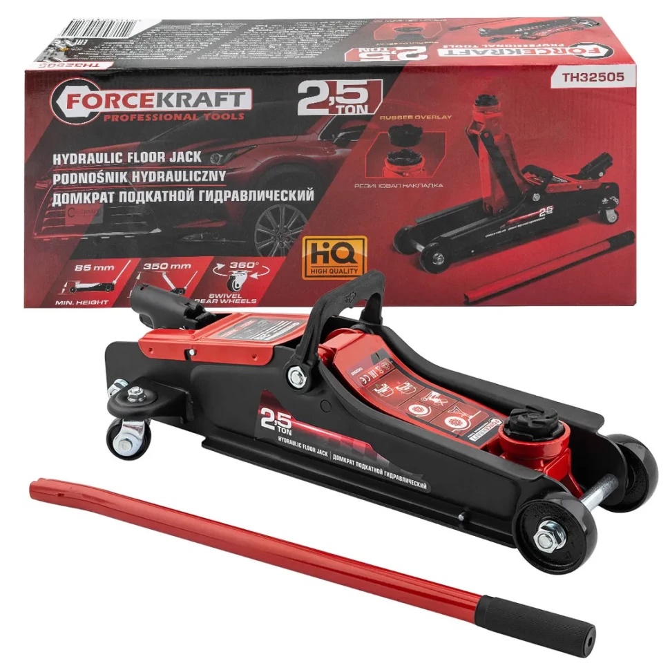 Домкрат подкатной гидравлический 2,5т FORCEKRAFT FK-TH32505 - фото