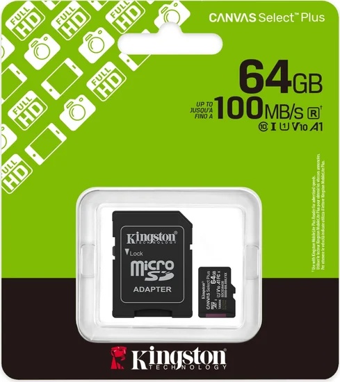 Карта флеш памяти SDCS3/ 64GB micro SDXC KINGSTON Canvas Select Plus - фото
