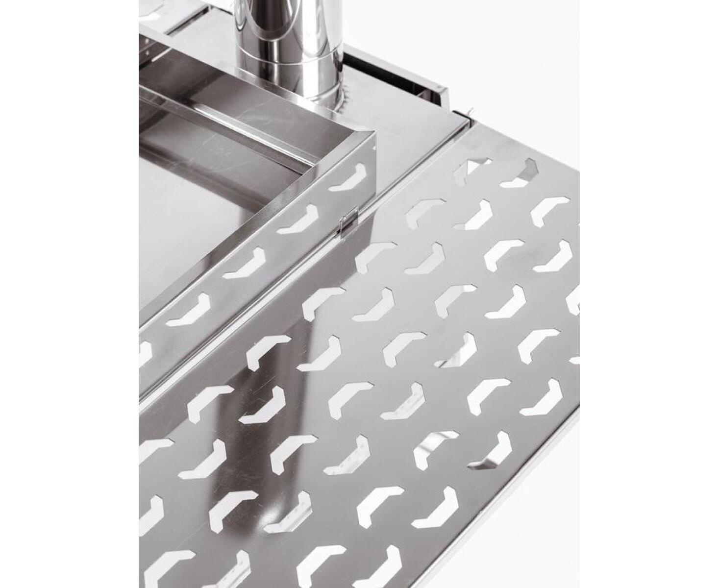 Печь-камин ИНВЕНТ ПРО для походной (мобильной) бани (нерж.сталь) со стационарнми экранами, колосником, зольником и кочергой - фото6