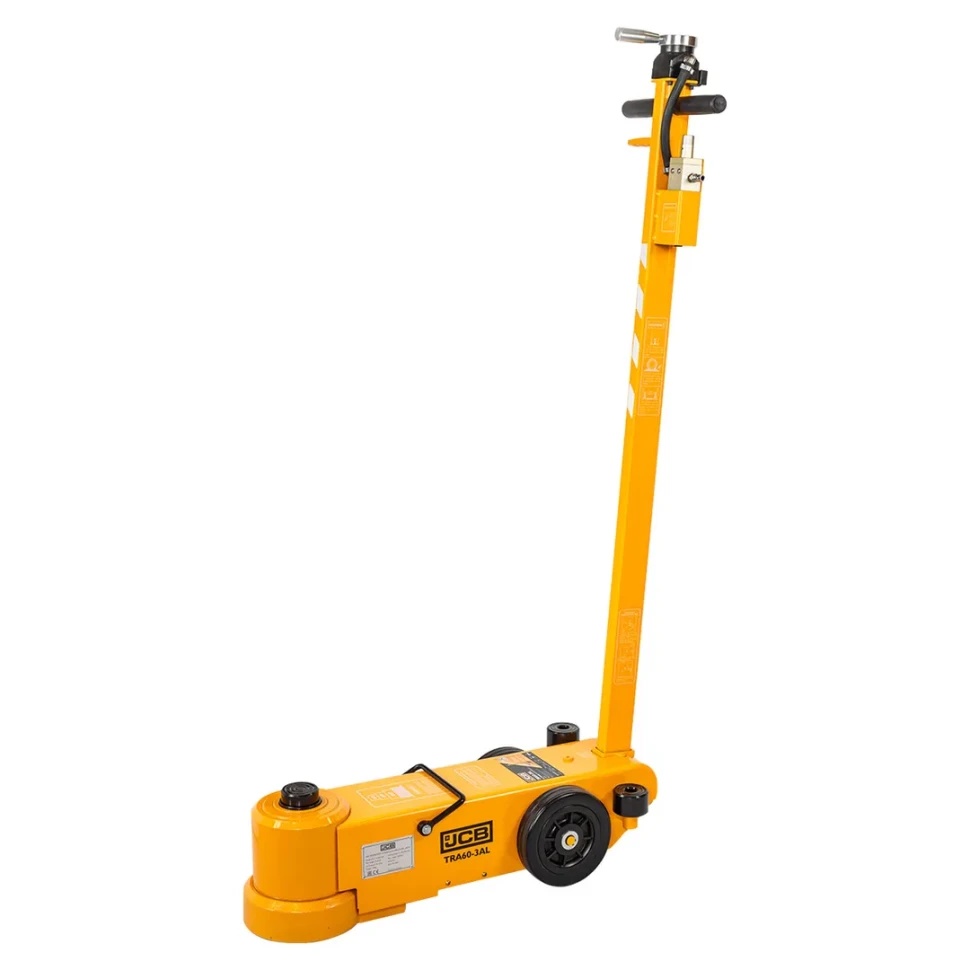 Домкрат подкатной пневмогидравлический в комплекте с удлинителями, 80/40/20т (h min 210мм, h max 620мм, 6 бар) JCB-TRA60-3AL - фото