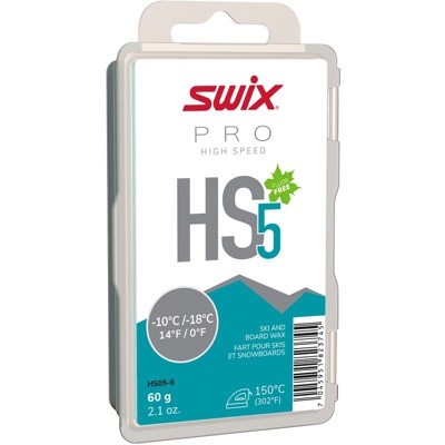 Парафин безфтористый Swix HS5 Turquoise -10C/-18C, 60 гр - фото