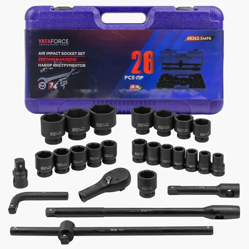 Набор инструментов ударных 26пр. 3/4''(6гр.) YATAFORCE YF-68262-5MPB - фото
