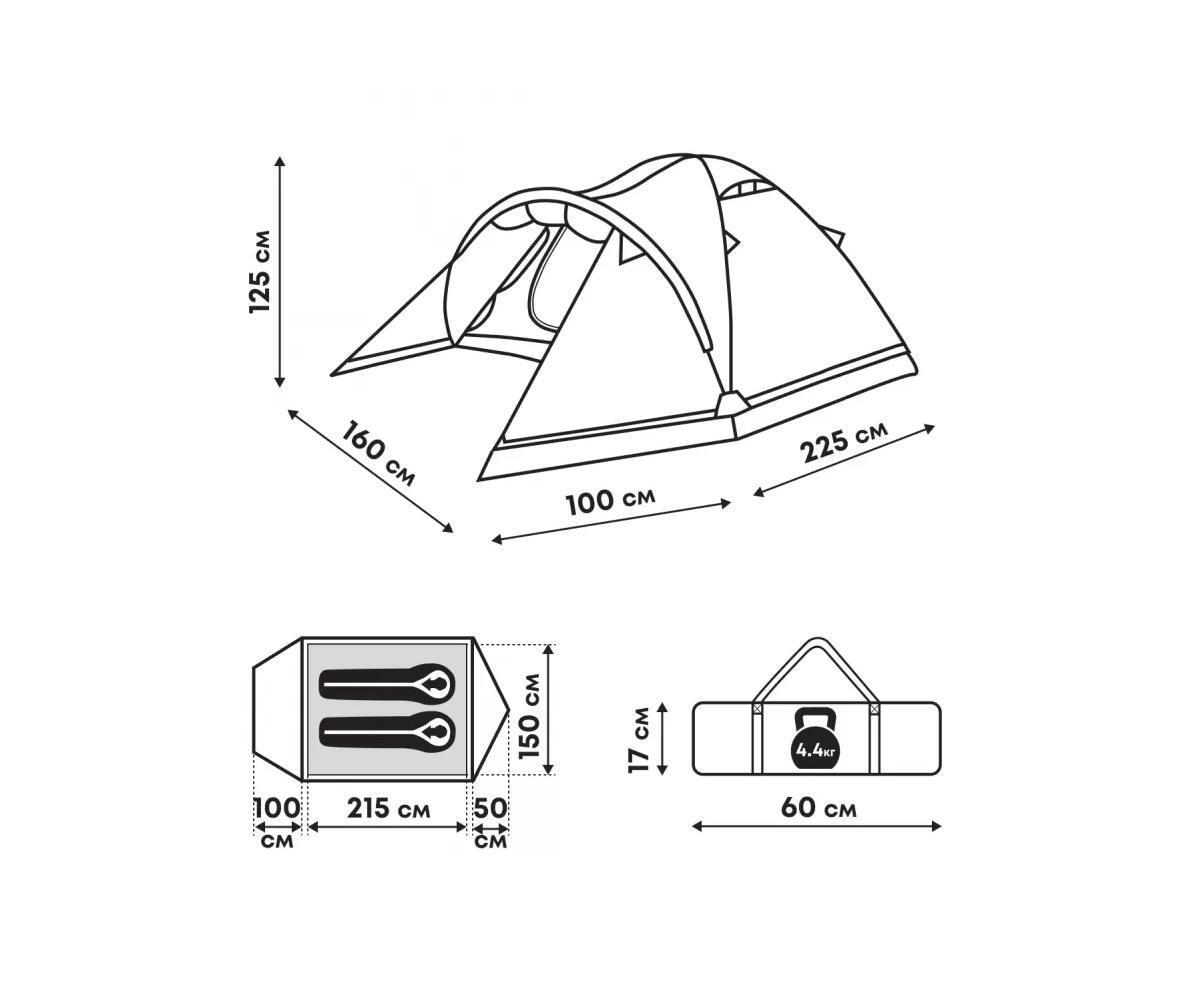 Туристическая палатка RSP River 2 (зеленая) - фото6