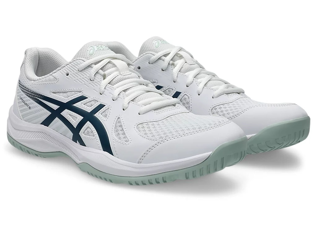 Волейбольные кроссовки мужские Asics Upcourt 6 (1071A104-104) бело-бирюзовые - фото