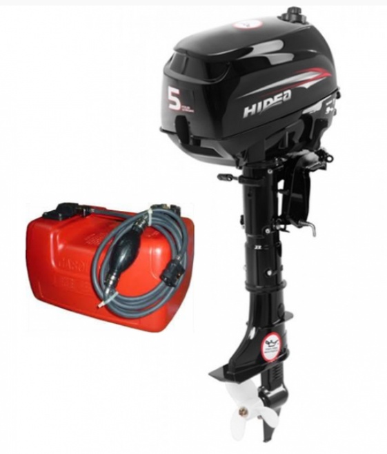 Лодочный четырехтактный мотор HIDEA HDF5HS + Бак на 12 литров - фото