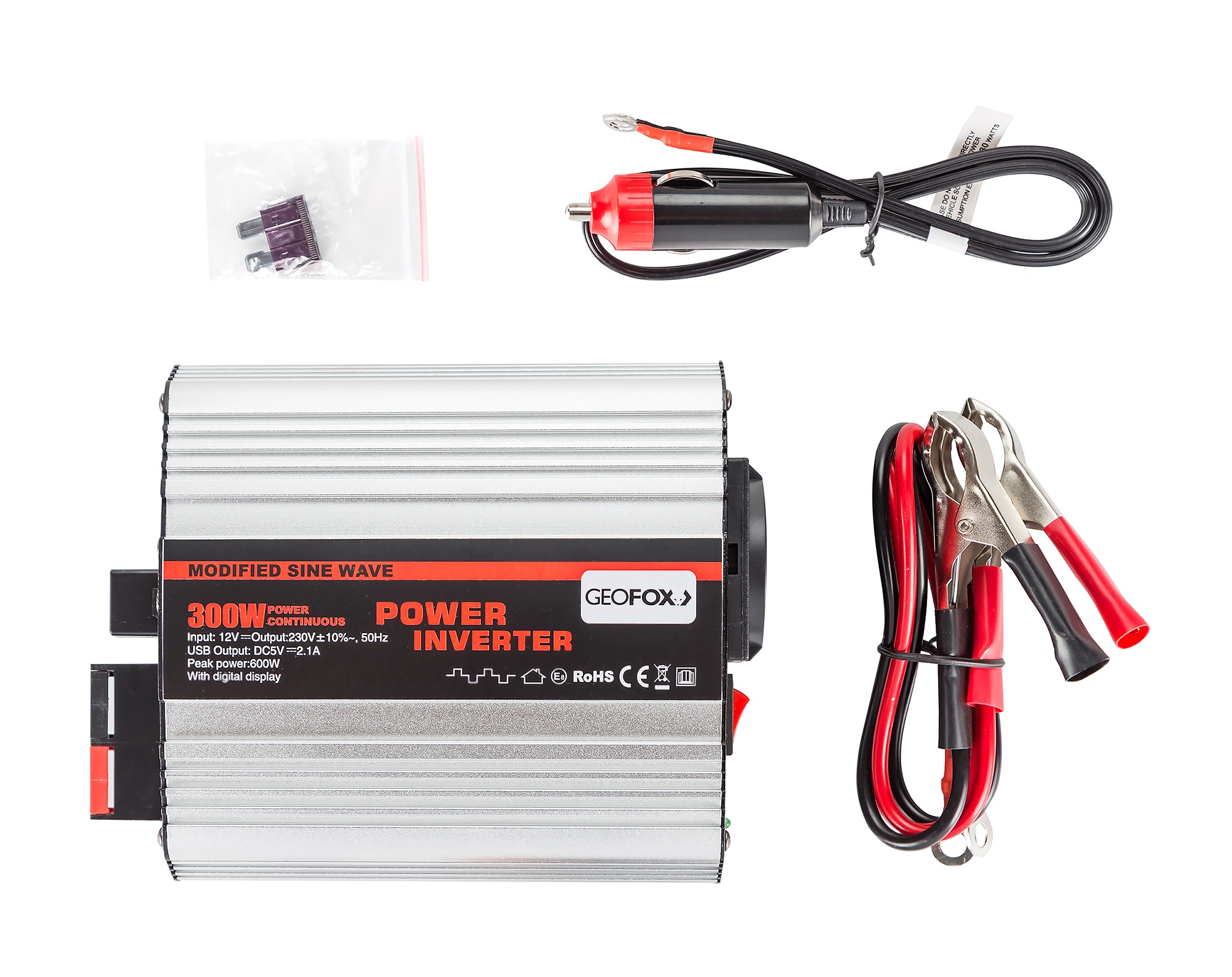 Автомобильный инвертор Geofox MD 300W/12v-2p - фото6