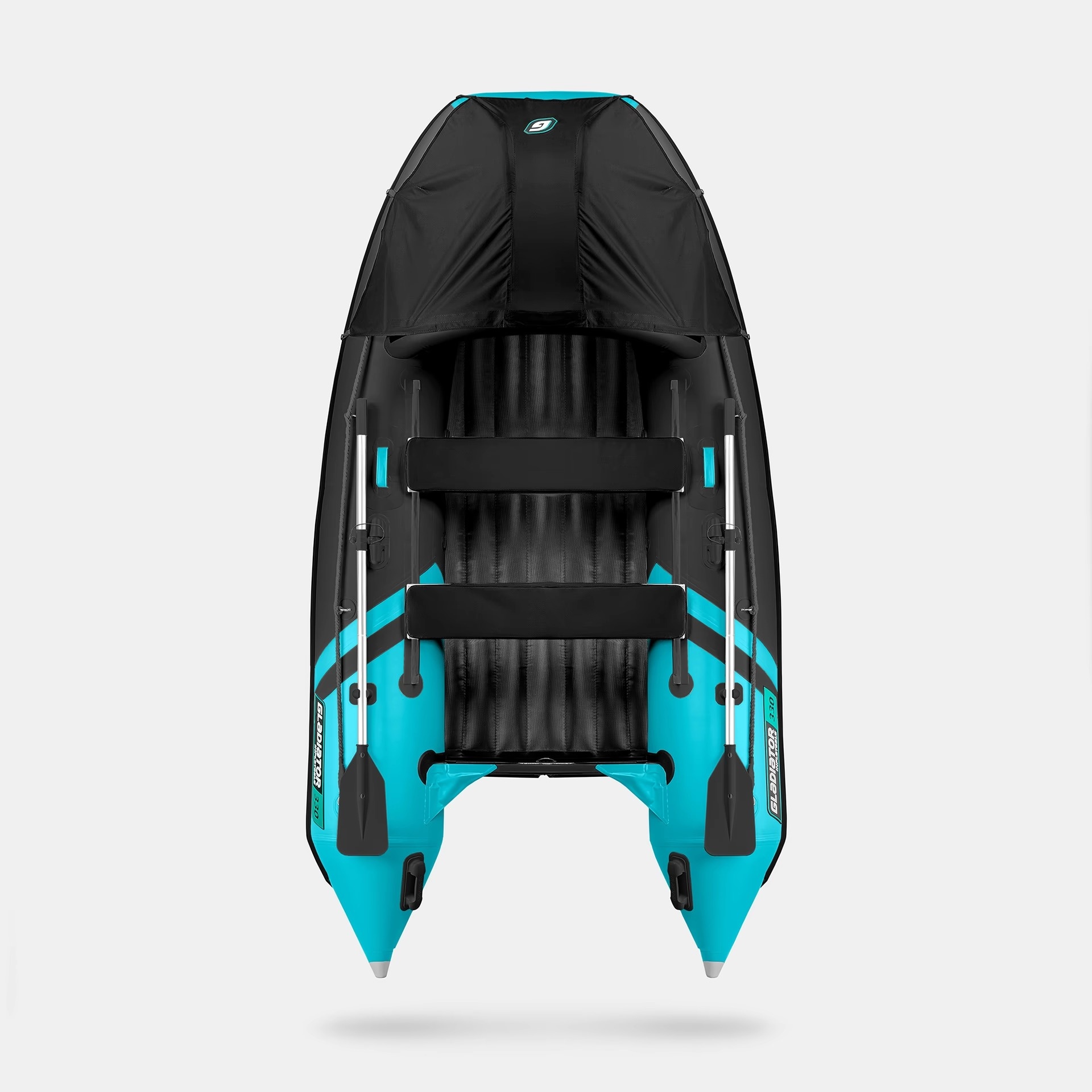 Моторно-гребная лодка GLADIATOR E330PRO (черно-бирюзовый) - фото5