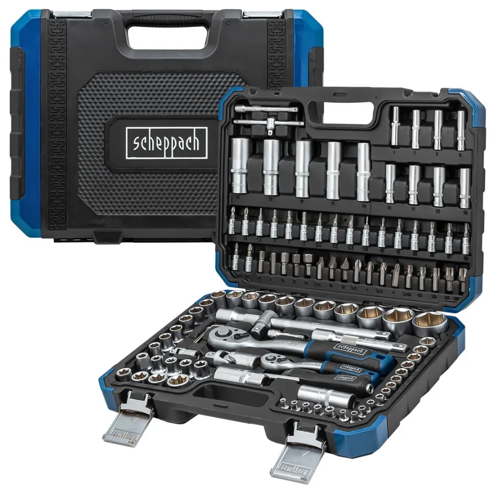 Набор инструментов 108пр. 1/2'', 1/4''(6гр.)(4-32мм) Scheppach Sch-41082-5 - фото