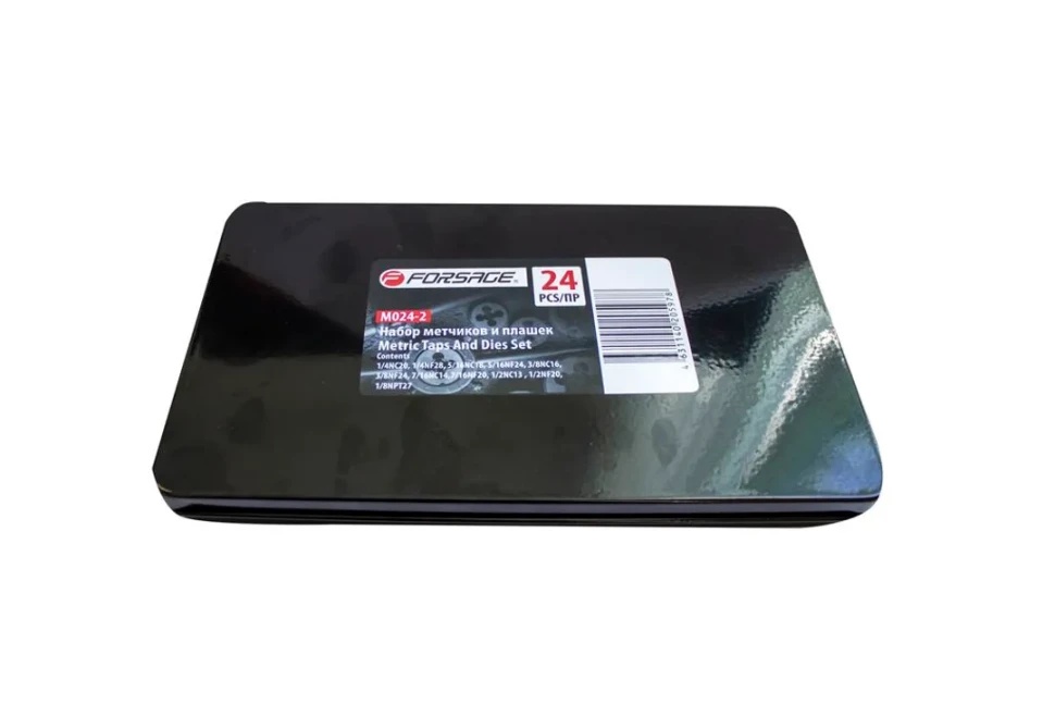 Набор метчиков и плашек 24пр. (дюйм) в метал.кейсе Forsage F-M024-2 - фото2