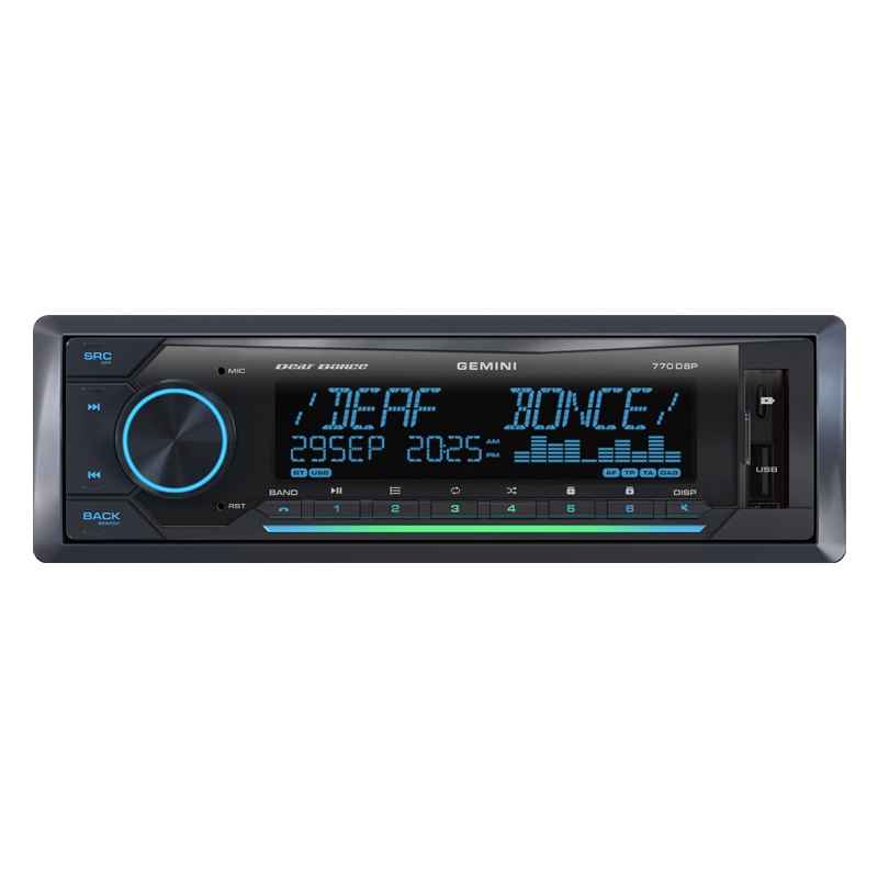 Автомобильный USB/Bluetooth процессорный ресивер DEAF BONCE GEMINI 770 DSP - фото
