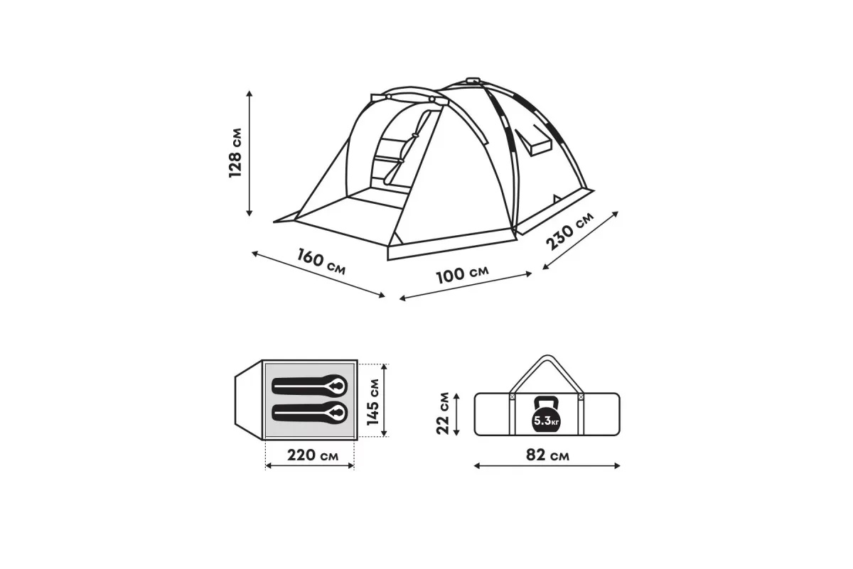 Палатка автоматическая RSP Narle 2 (синяя) - фото6