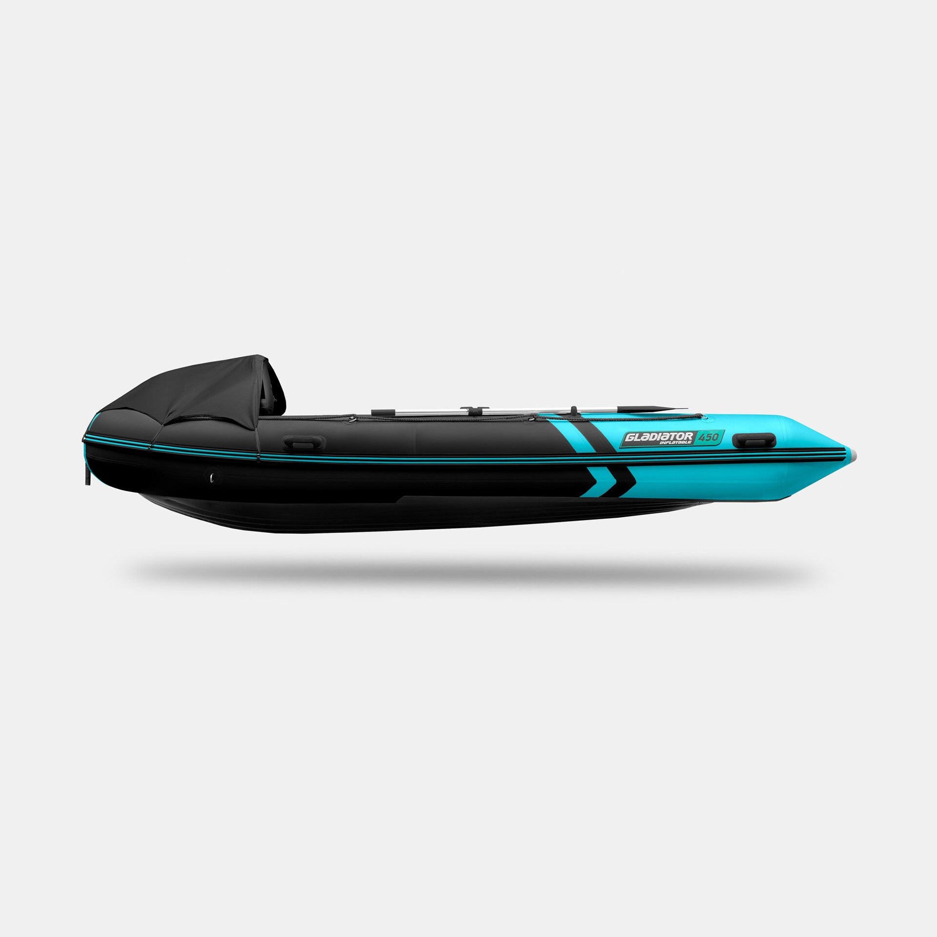 Моторно-гребная лодка GLADIATOR E450PRO (черно-бирюзовый) - фото5