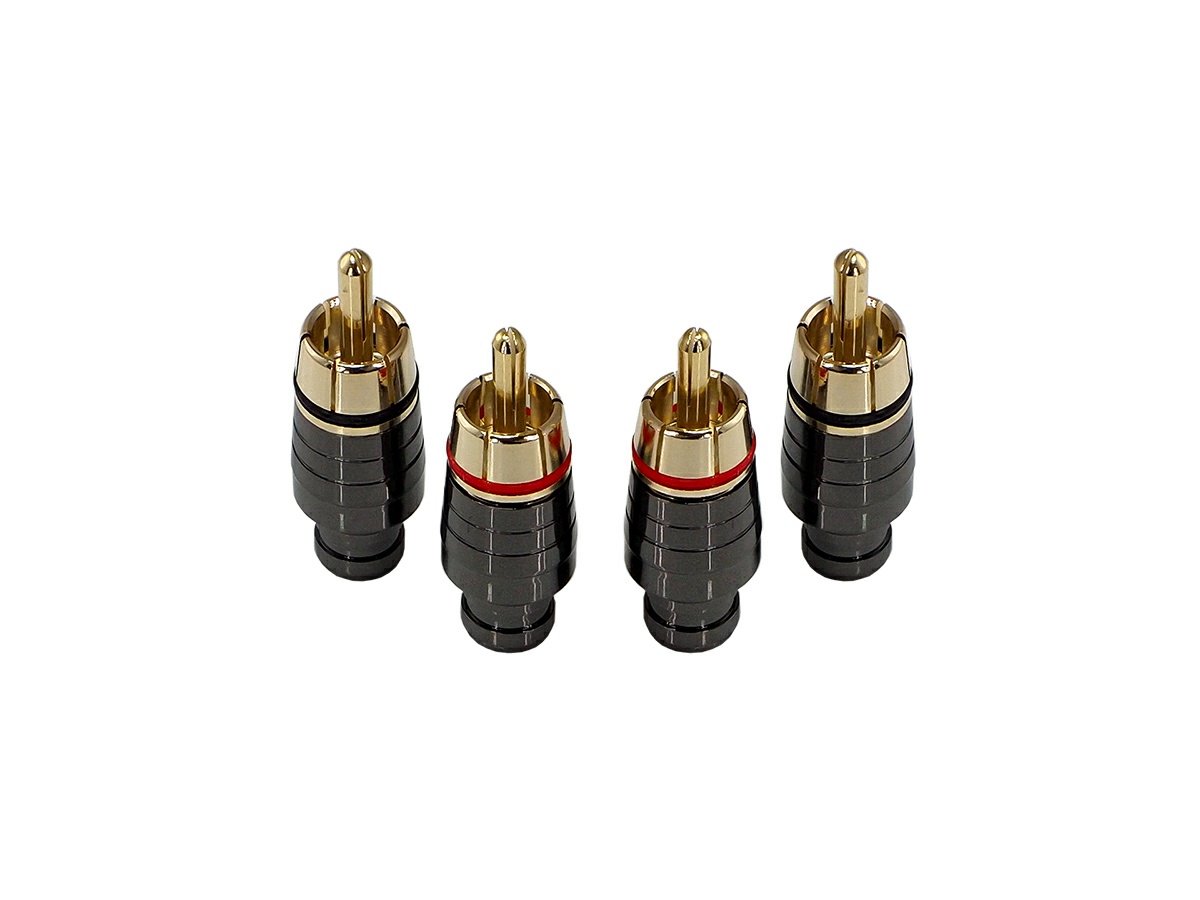 RCA коннектор, 4 мм вход, (4 шт), AURA RCA-P403 - фото