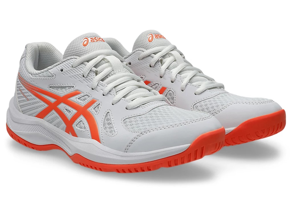 Волейбольные кроссовки женские Asics Upcourt 6 (1072A107-102) бело-оранжевые - фото