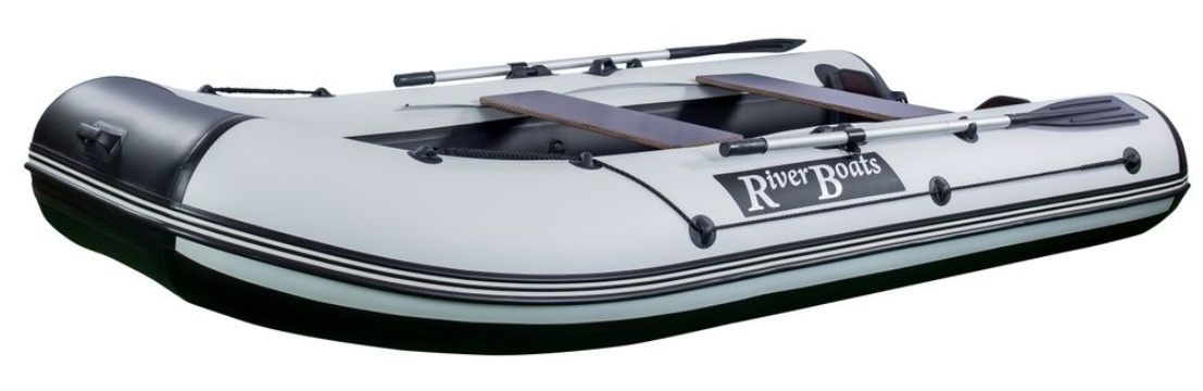 Надувная лодка RiverBoats RB 370 НДНД (черно-белый) - фото