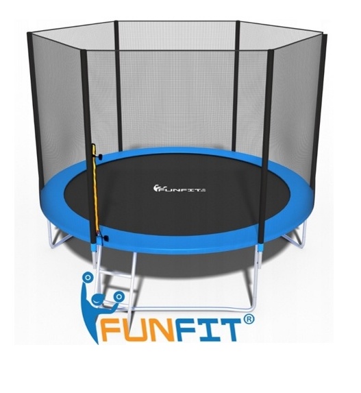 Батут FunFit 312 см - 10ft с внешней сеткой и лестницей - фото