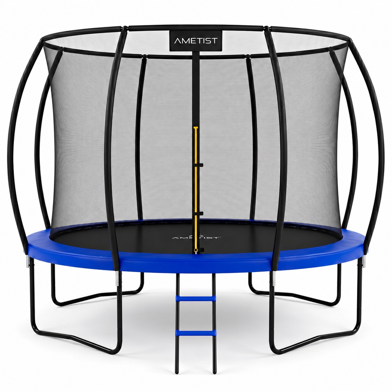 Батут AMETIST PRO Inside D374-12FT Blue/Orange с внутренней сеткой и лестницей - фото2