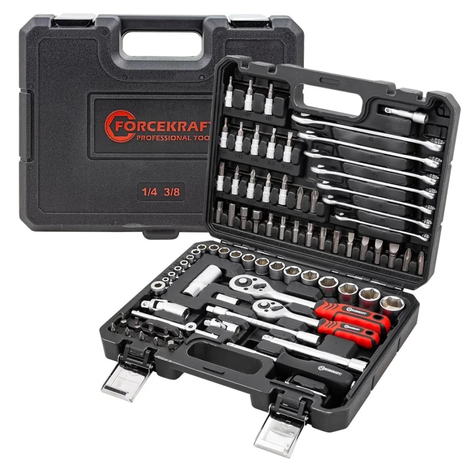 Набор инструментов 82пр. 1/4'', 3/8''(6гр.) FORCEKRAFT FK-4821-8 - фото