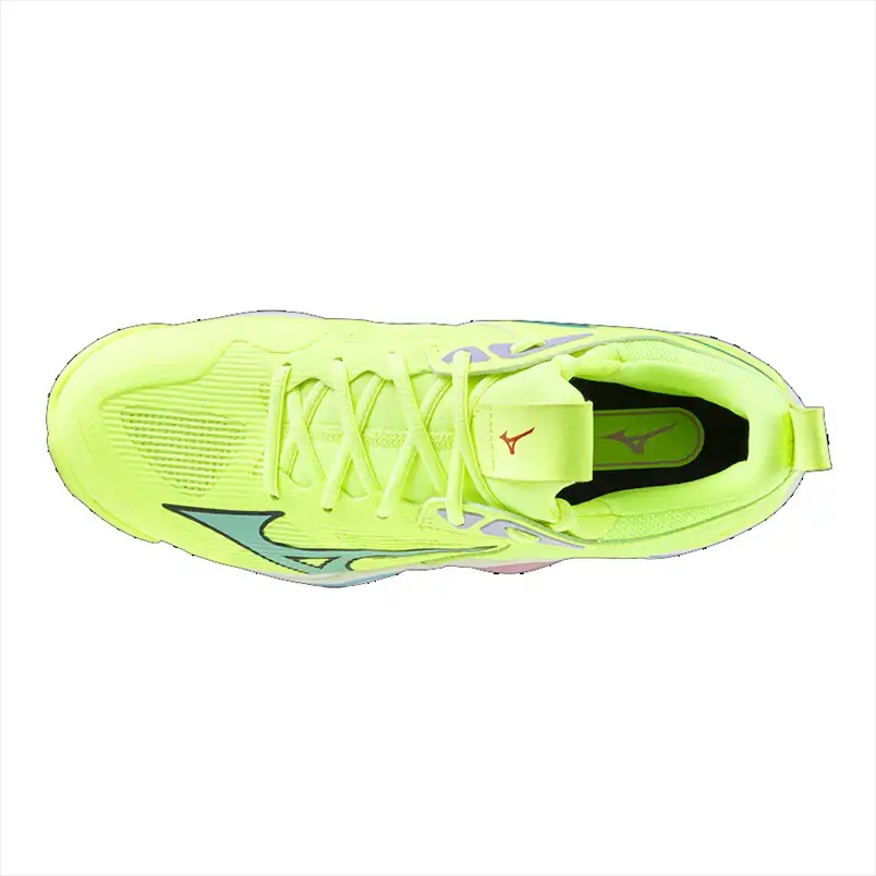 Кроссовки волейбольные мужские Mizuno WAVE MOMENTUM 3 лайм - фото4