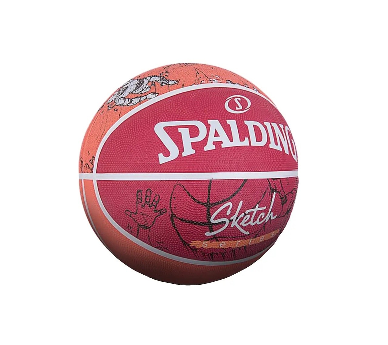 Мяч баскетбольный 7 SPALDING Sketch red - фото3