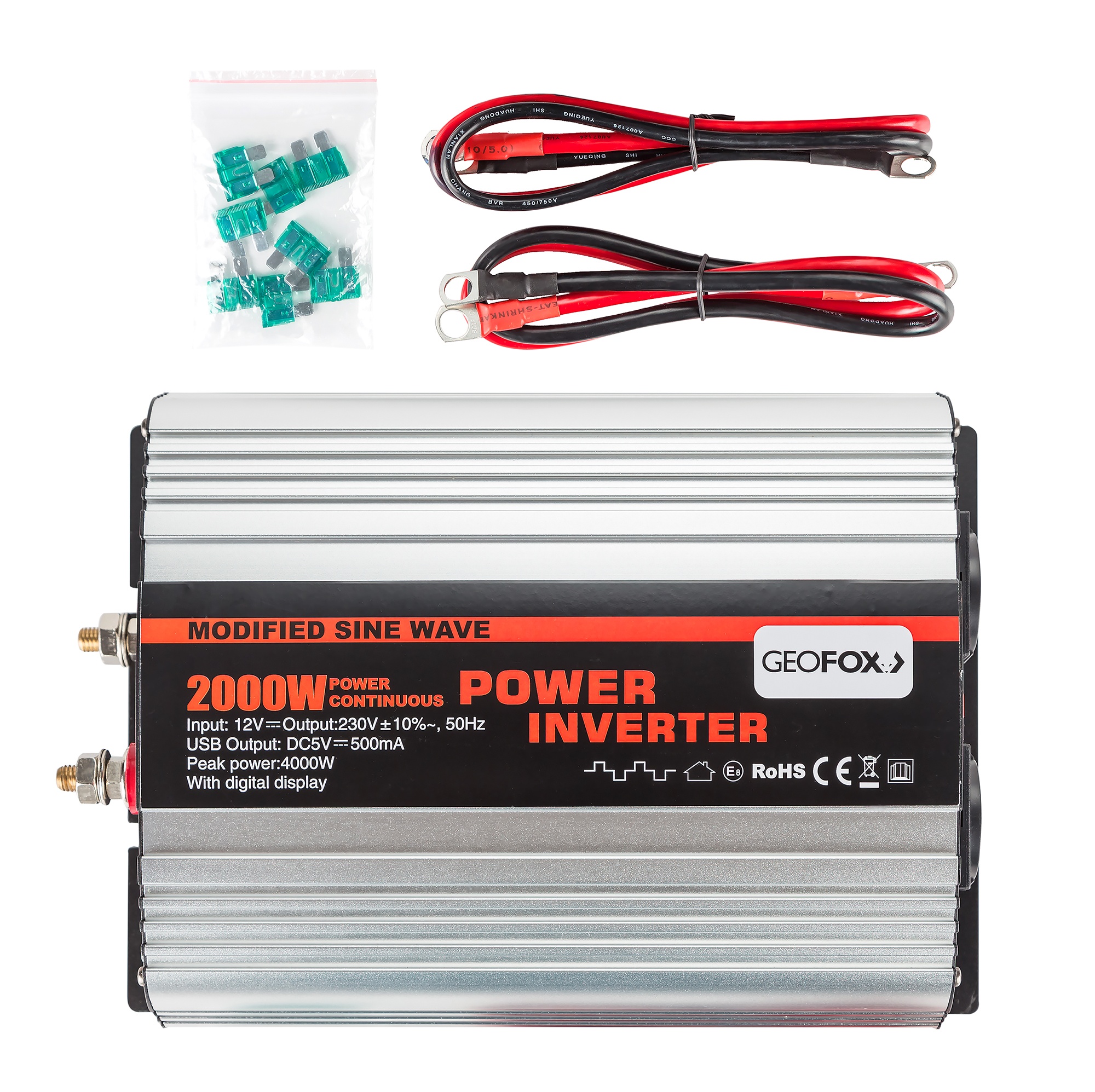 Автомобильный инвертор Geofox MD 2000W/12v-2p - фото5