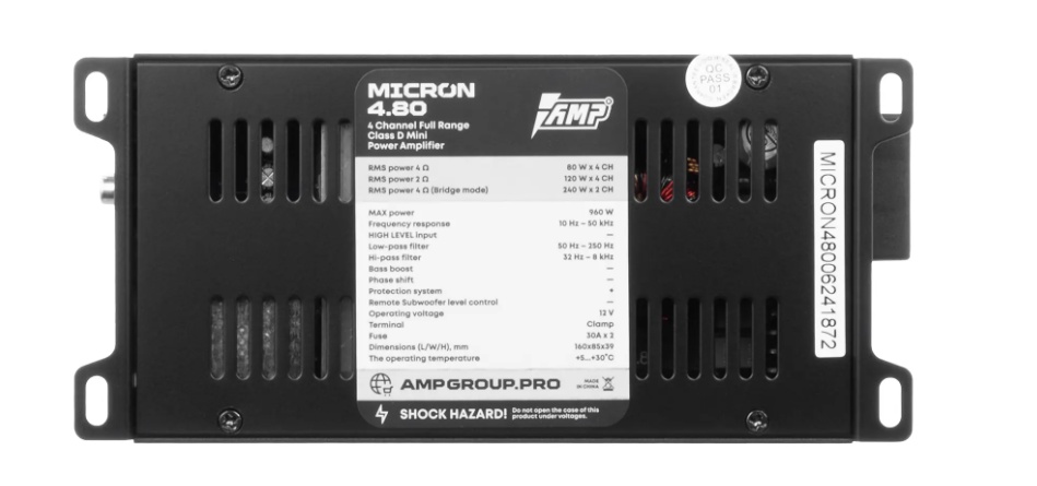 Автомобильный усилитель AMP MICRON 4.80 - фото2