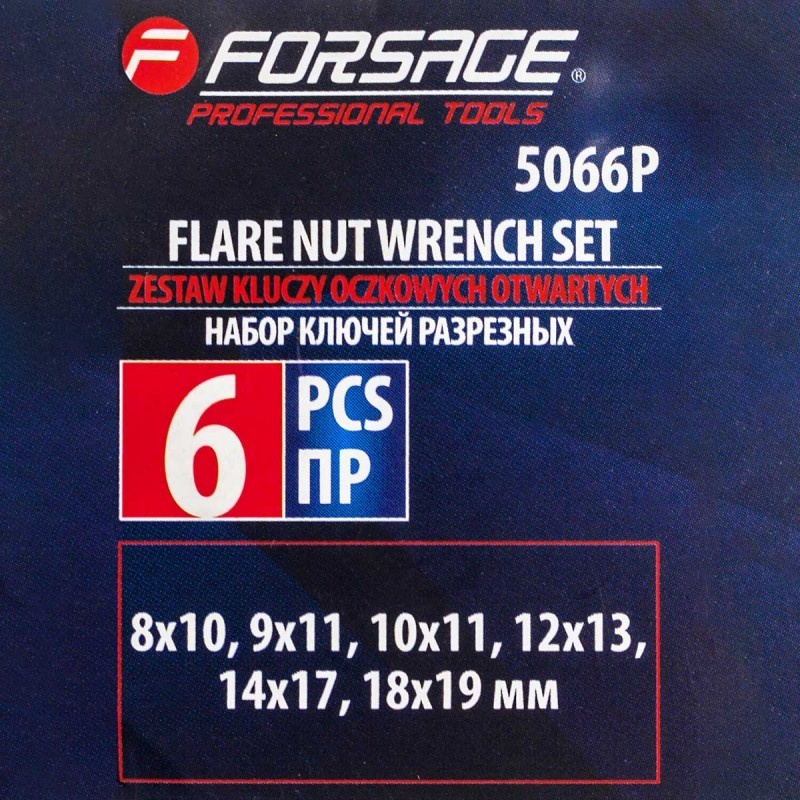 Набор ключей разрезных 6пр., на полотне Forsage F-5066P	 - фото3