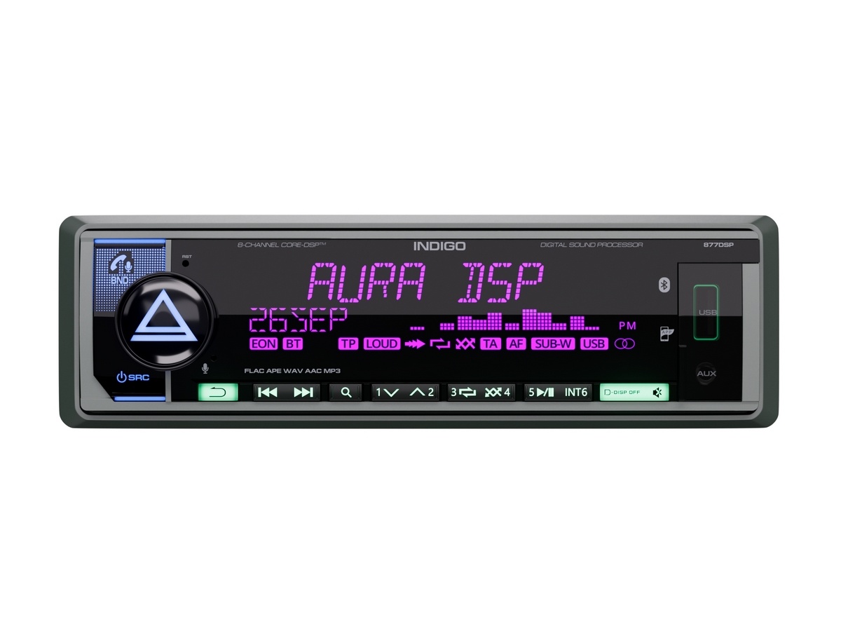 Автомобильный USB/Bluetooth ресивер AURA INDIGO-877DSP - фото