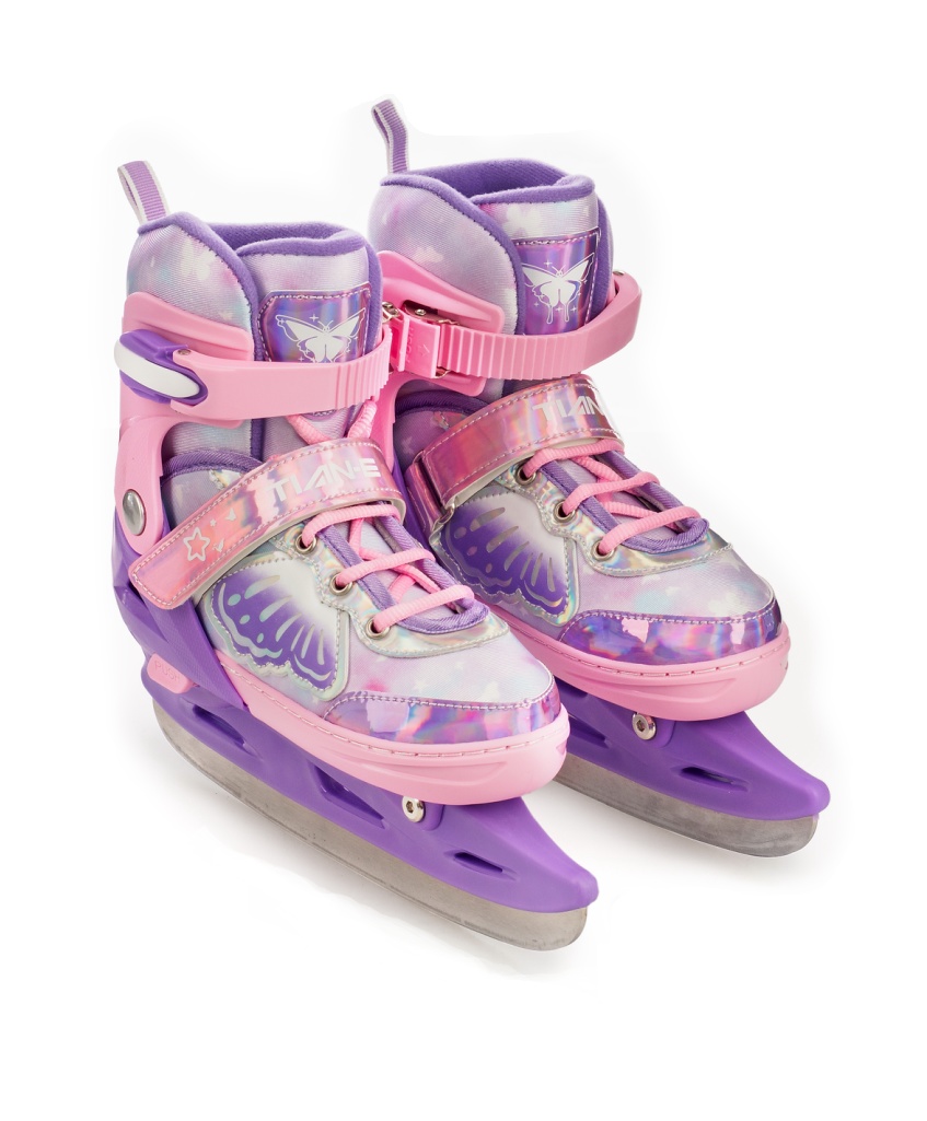 Коньки ледовые, раздвижные TIAN-E TE-IS281PRM, фиолетовые - фото