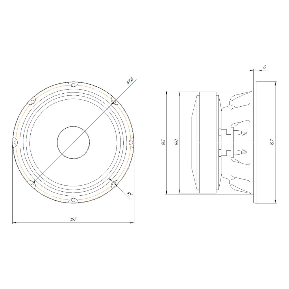 Среднечастотная акустическая система ORIS ELECTRONICS EX-6517 - фото6