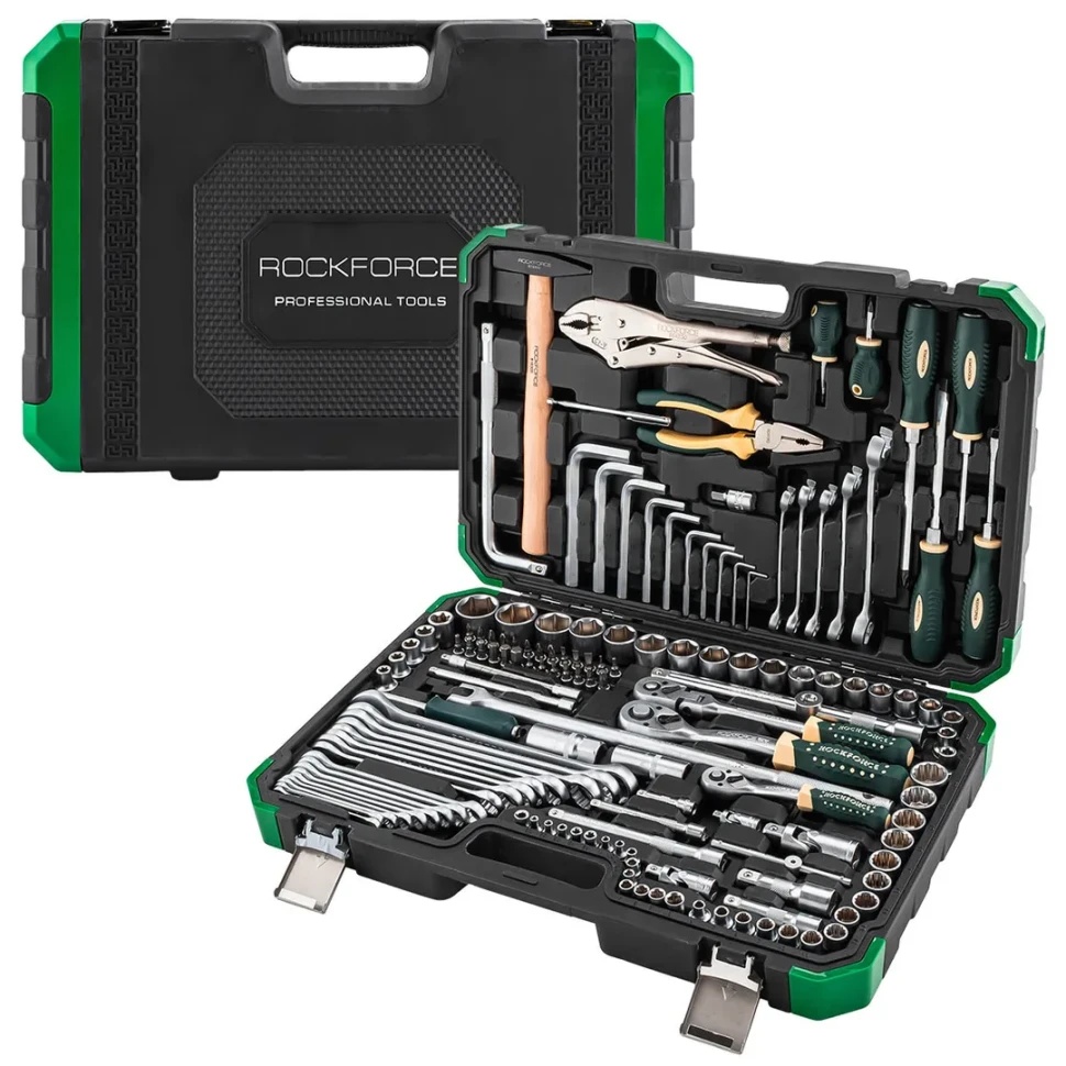 Набор инструментов 142+2пр. 1/4'', 3/8'', 1/2''(6гр.,12гр.) RockFORCE RF-41421+2 - фото