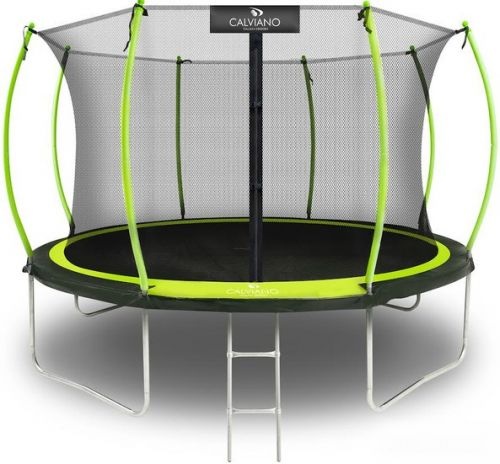 Батут пружинный с защитной сеткой Calviano 374 см - 12ft INSIDE MASTER GREEN - фото