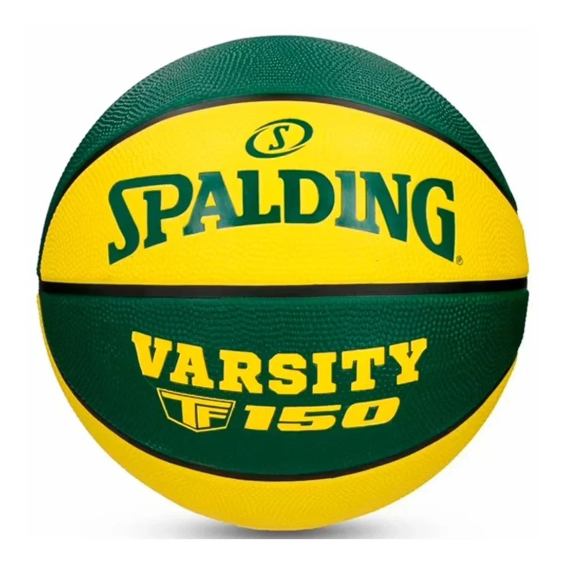 Мяч баскетбольный 7-го размера Spalding Varsity TF-150 зеленый с желтым - фото