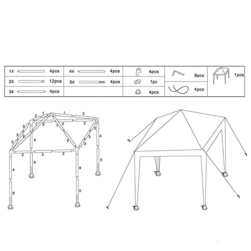 Шатер кемпинговый (3м x 3м x 2,5м) WMC TOOLS WMC-WYZ03 - фото