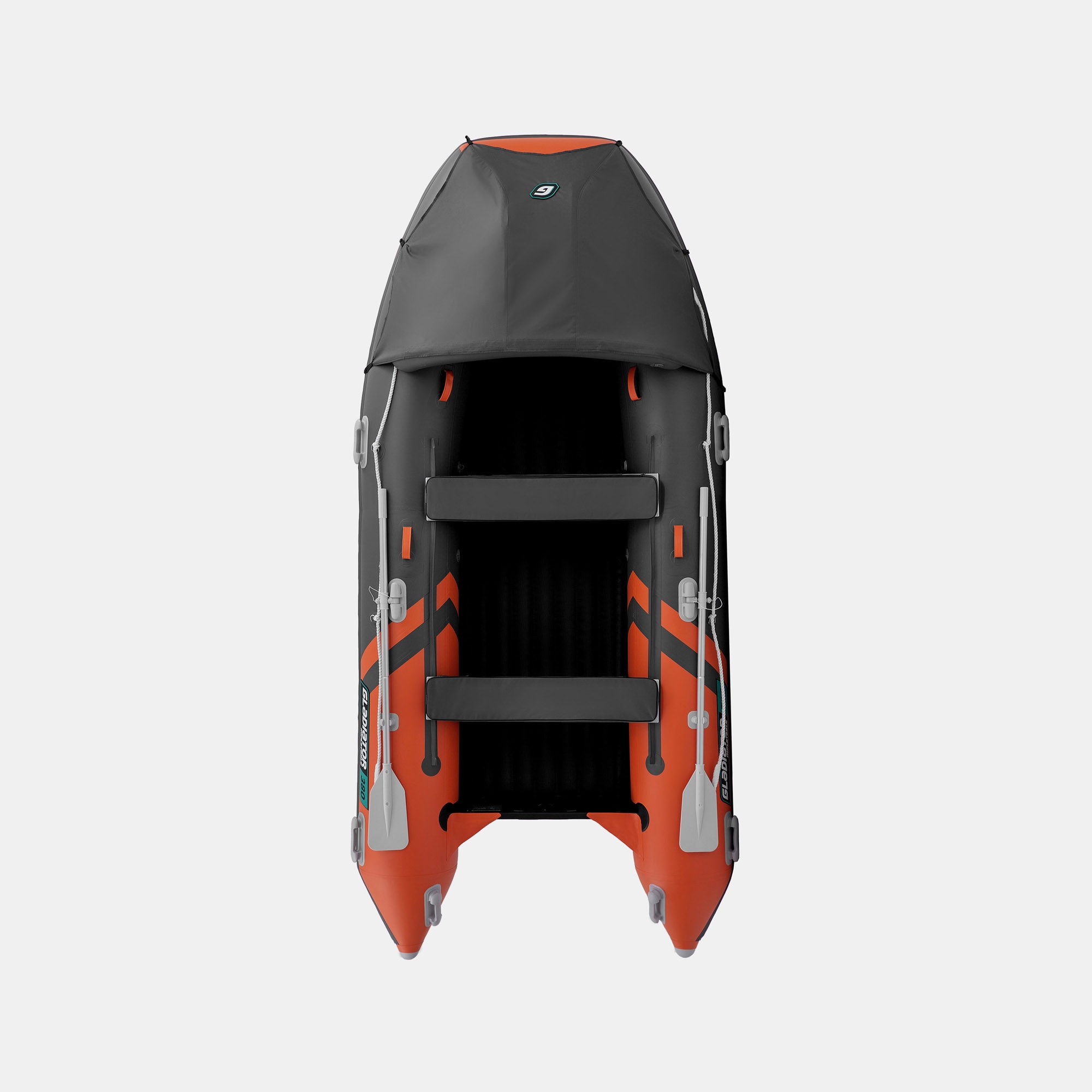 Моторно-гребная лодка GLADIATOR E380PRO (зелено-оливковый, оранжево-темносерый, черно-бирюзовый) - фото5