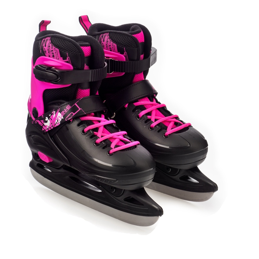 Коньки ледовые, раздвижные TIAN-E TE-IS762PNM, розовые - фото