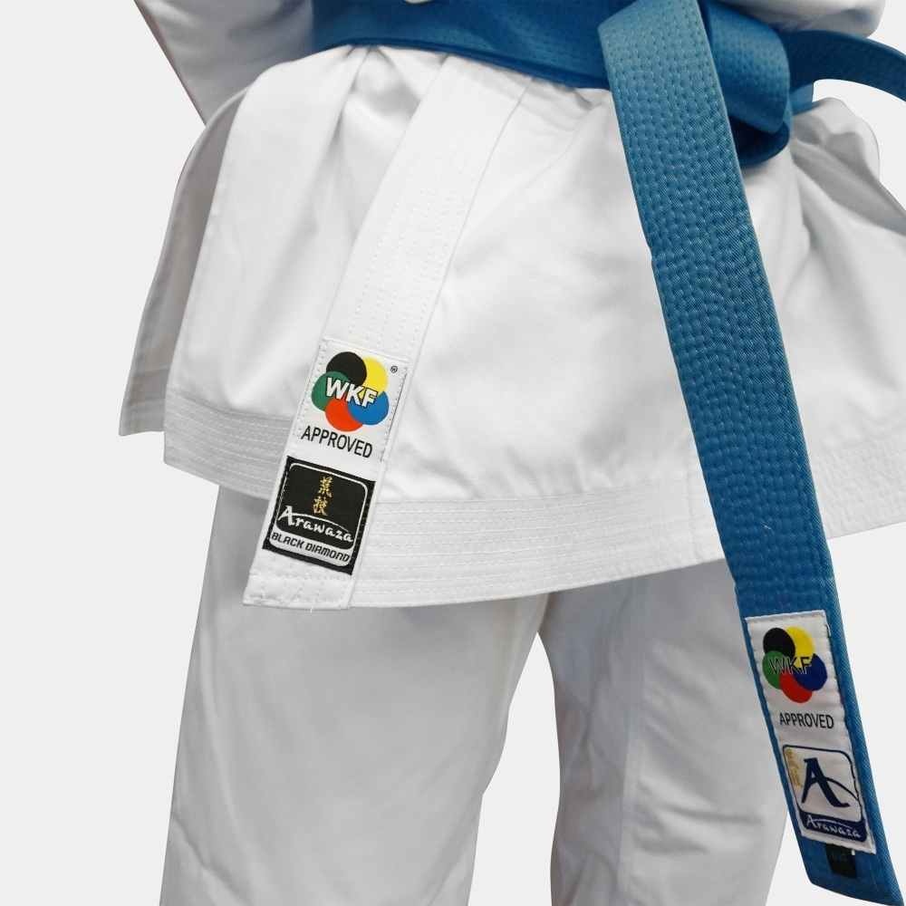 Кимано карате Arawaza BLACK DIAMOND WKF PREMIERE LEAGUE BLUE 13 ун. (100%Хлопок) 180-190 - фото4