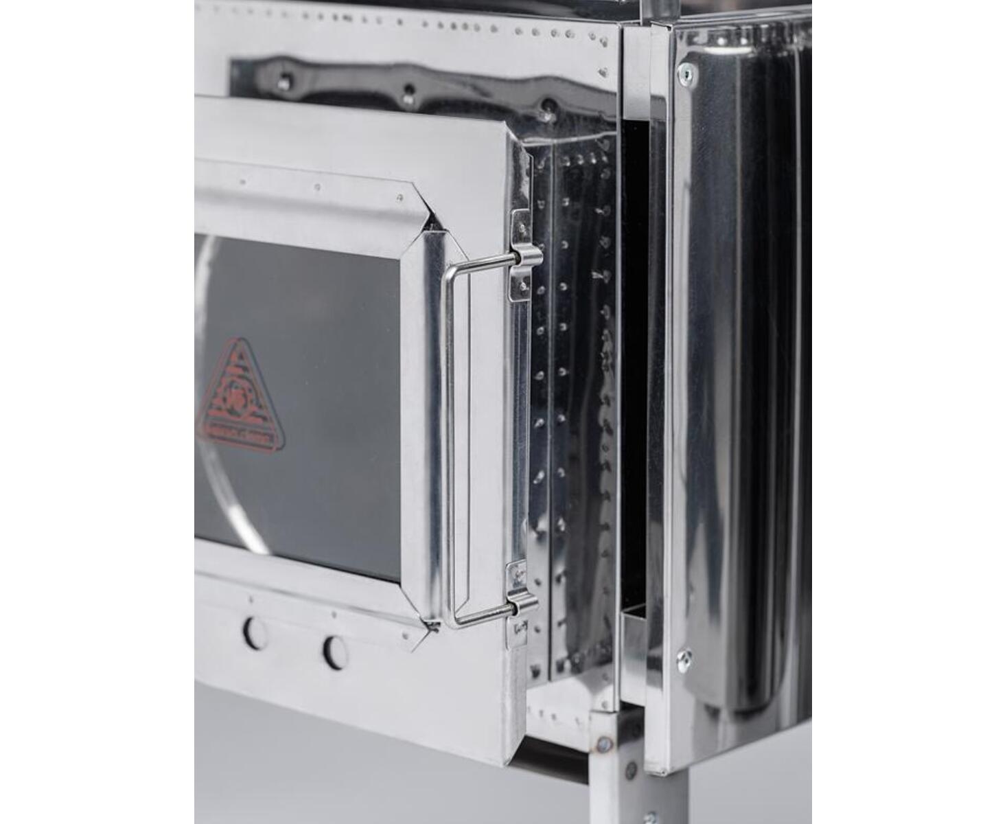 Печь-камин ИНВЕНТ, малая, 440х280х340 (нерж.сталь 0,8 мм) со стационарными экранами + короб для камней - фото5