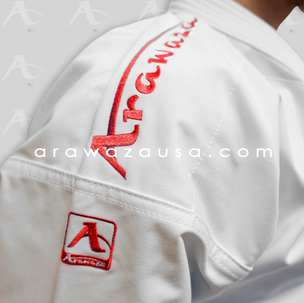 Кимано карате Arawaza BLACK DIAMOND WKF PREMIERE LEAGUE RED 13 ун. (100%Хлопок) 180-190 - фото2