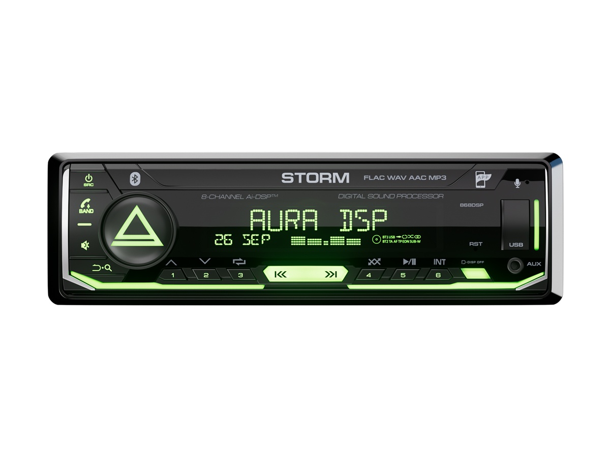 Автомобильный USB/Bluetooth процессорный ресивер AURA STORM-868DSP - фото2