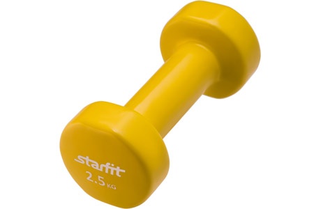 Гантели виниловые 2,5 кг 2 шт. STARFIT DB-101-2,5-Y - фото