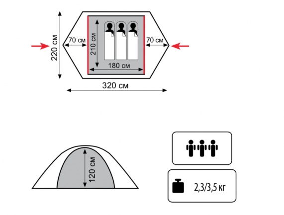 Палатка туристическая Tramp Lite Hunter 3 (v2) - фото2