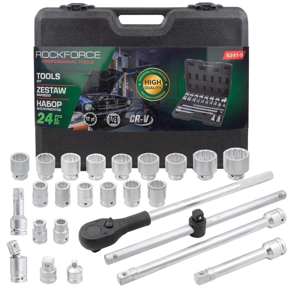 Набор инструментов 24пр. 3/4''(12-гран.) Rock FORCE RF-6241-9 - фото