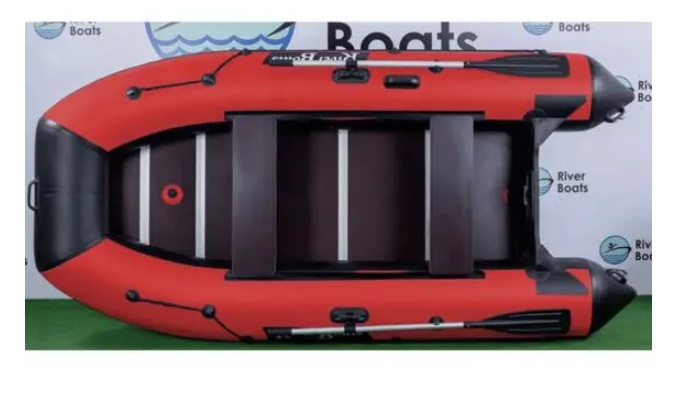 Надувная лодка RiverBoats RB 350 Киль (черно-красный) - фото