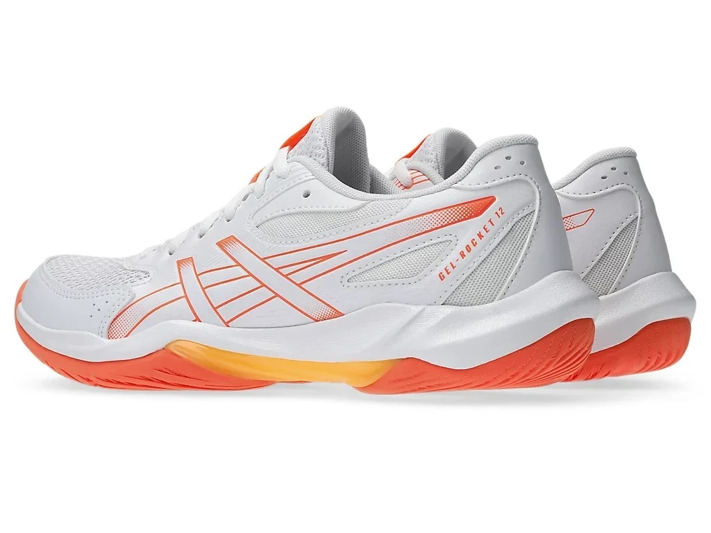 Волейбольные кроссовки женские Asics Gel-Rocket 12 (1072A119-100), бело-оранжевые - фото2