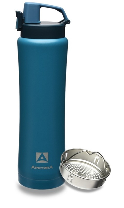 Термос на 0.75 литра с ситечком Арктика 702-750C Сититерм, текстурный (нордик) - фото