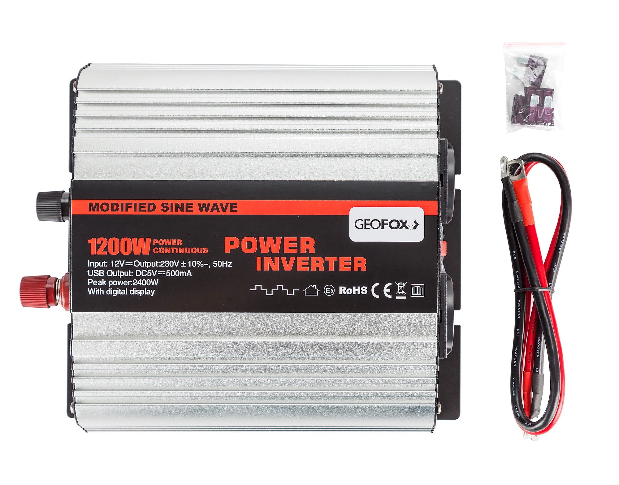 Автомобильный инвертор Geofox MD 1200W/12v-2p - фото6