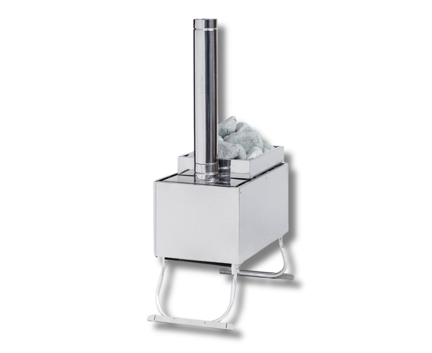 Печь-камин ИНВЕНТ, Большая, 610х350х410 (нерж.сталь 0,8 мм) со стационарными экранами + короб для камней - фото2