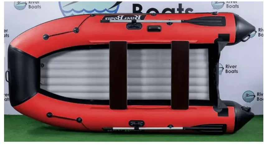 Надувная лодка RiverBoats RB 350 НДНД (черно-красный) - фото